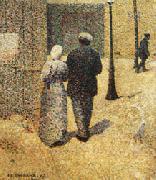 Charles Angrand Couple in the Street USA oil painting artist
